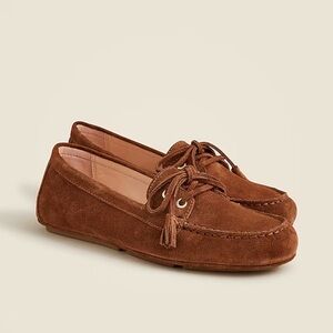 J Crew Driving loafers in suede in English Saddle